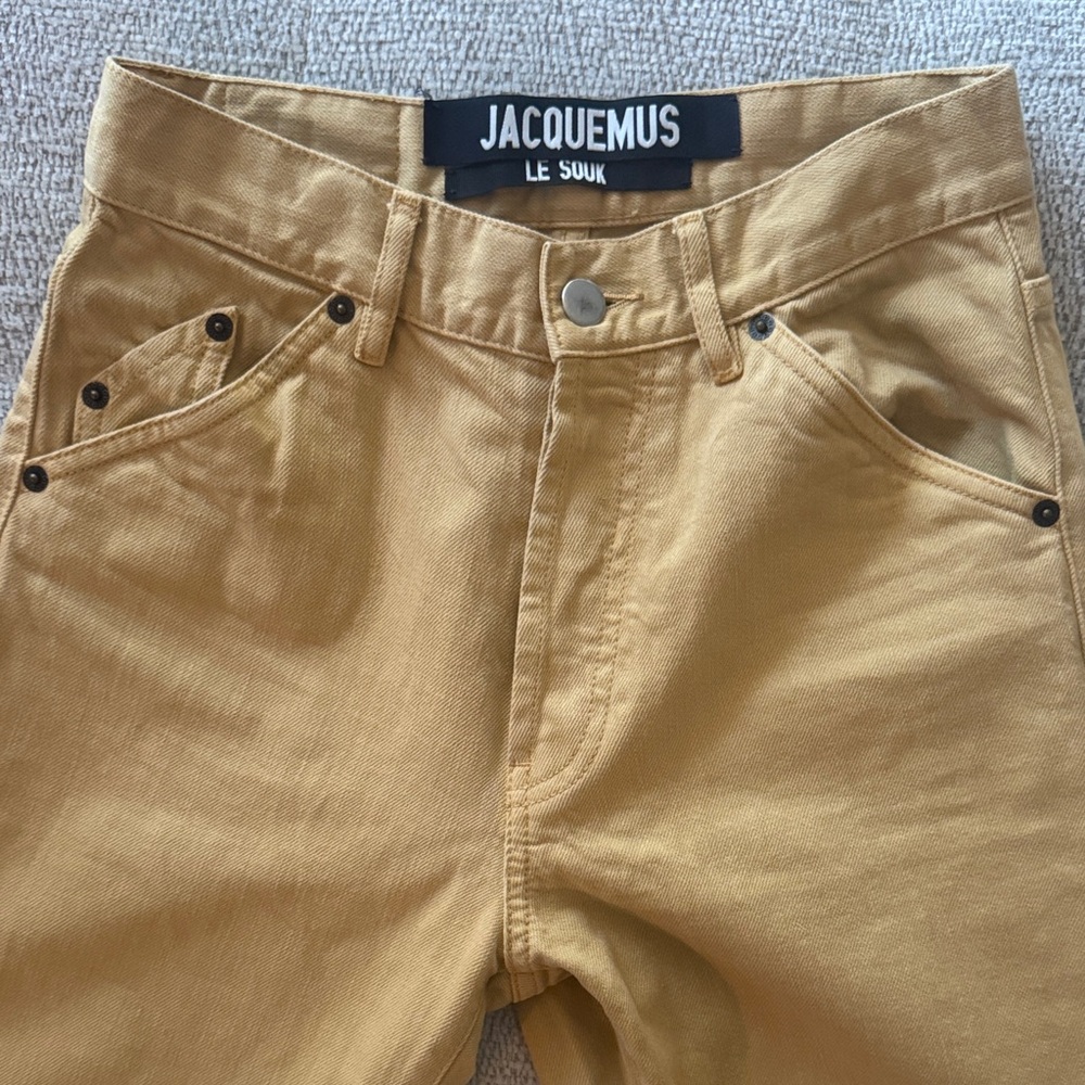 JACQUEMUS LE SOUK Golden Yellow Denim Pants Size 26